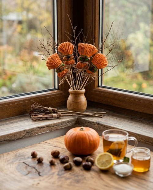Halloween - koště - zápich (Doprodej 8 kusů)