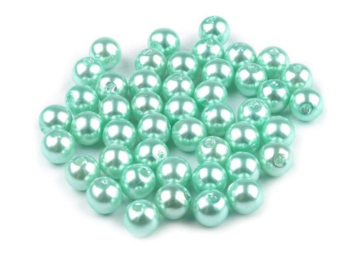 Plastové voskové korálky 6mm (20g) - mint