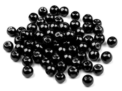Plastové voskové korálky 6 mm (20g) - černá