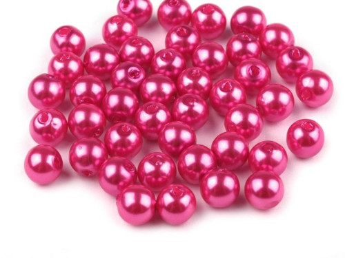 Plastové voskové korálky 6mm (20g) - růžová tm.