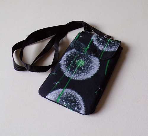 Kabelka na mobil crossbody - odkvetlé pampelišky