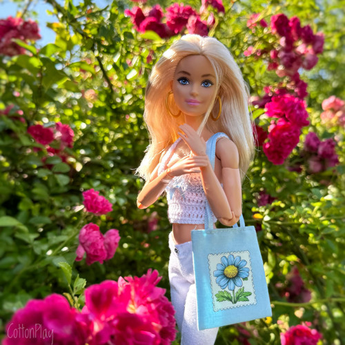Taška pro Barbie - Kytička, světle modrá — foto 1