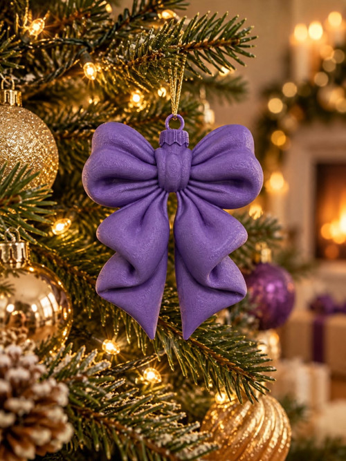 Ozdoba na stromeček - dekorativní mašle - Fialová