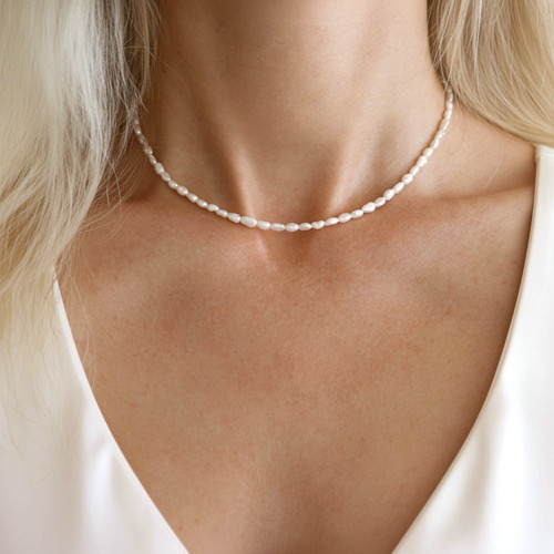Diana | Stříbrný Minimalistický Perlový Náhrdelník