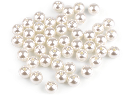 Plastové voskové korálky/perly 8mm (10g) - perlová