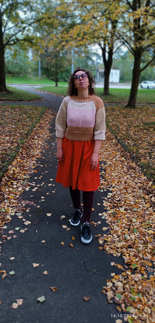 Originální ručně pletený svetr "Pastel Boho"
