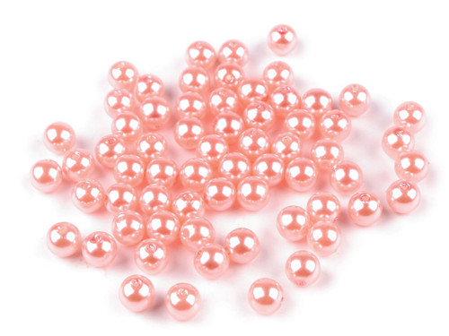Plastové voskové korálky/perly 8mm (10g) - růžová