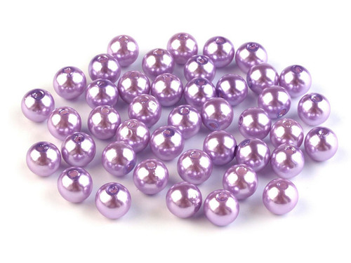 Plastové voskové korálky/perly 8mm (10g) - fialová