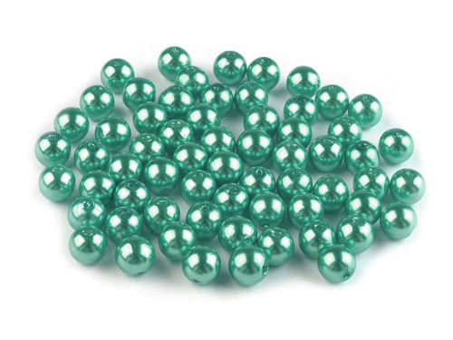 Plastové voskové korálky/perly 8mm (24ks) - mint