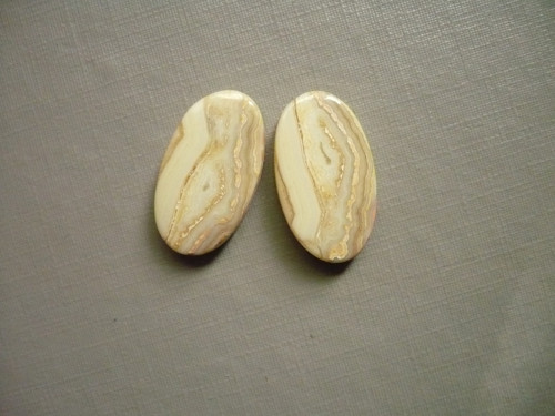 Pár kabošonů - achát krajkový žlutý 22 mm, č.10