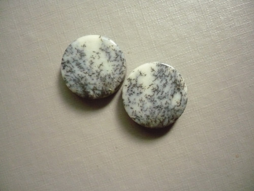 Pár kabošonů - dendritický opál 19 mm, č.39