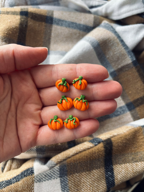 Dýně - podzimní Halloween naušnice FIMO