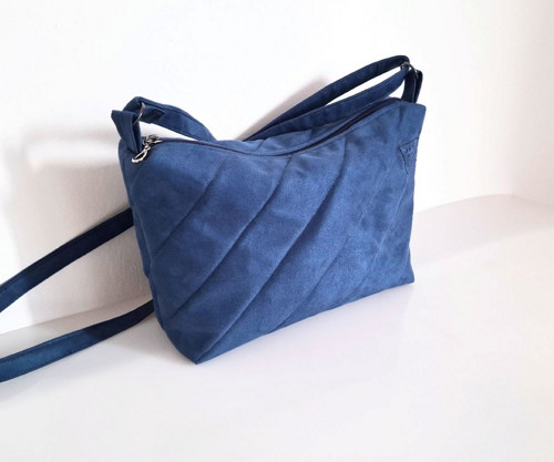 Modrá semišová crossbody