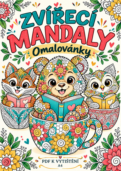 Zvířecí mandaly – 27 omalovánek v PDF
