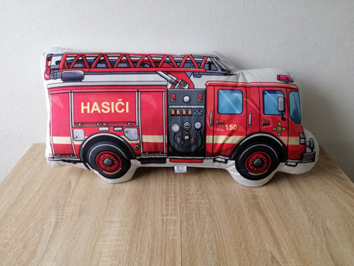 Hasičské auto - 3D polštář