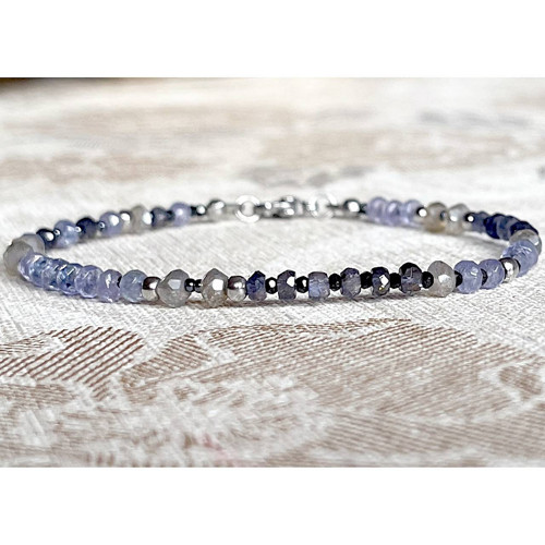 Náramok iolit, tanzanit, spinel, labradorit E065