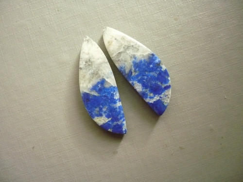 Pár kabošonů - lapis lazuli 31 mm, č.66