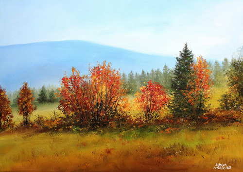 Šumava - Krásná vyhlídka Tejmlov - orig. akryl