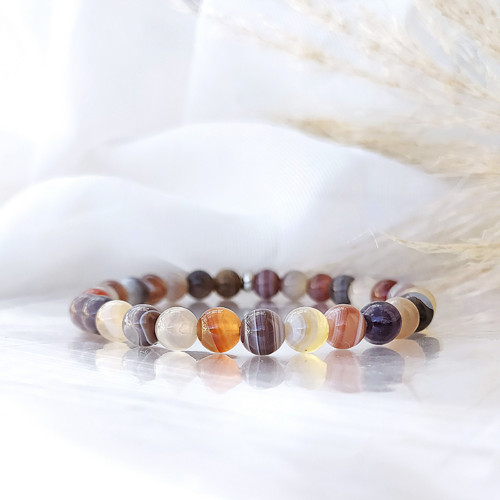 Minerál.náramek /achát Botswana "Sardonyx"/0,6