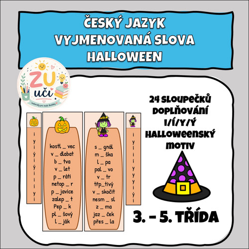 Vyjmenovaná slova - Sloupečky - Halloween