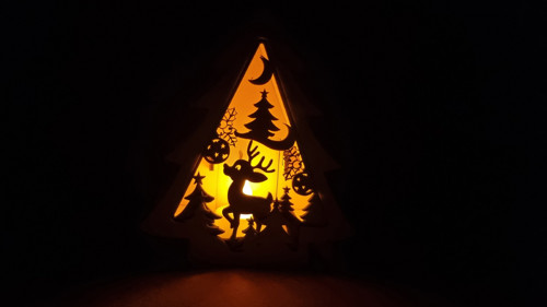 Vánoční domeček/stromeček na LED jelen