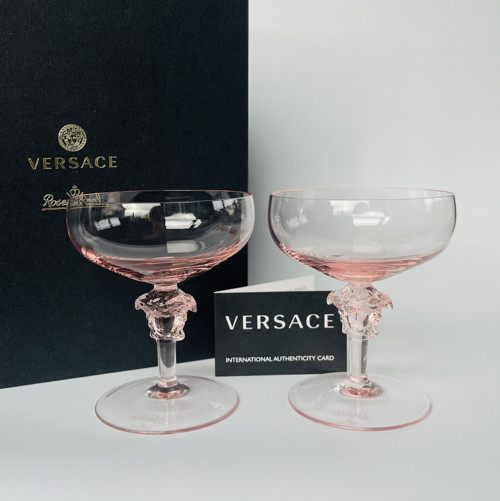 Versace Medusa 2x růžová sklenice na sekt 180ml