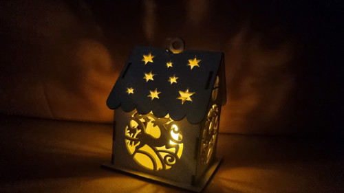 Vánoční domeček na LED na zavěšení # jelen