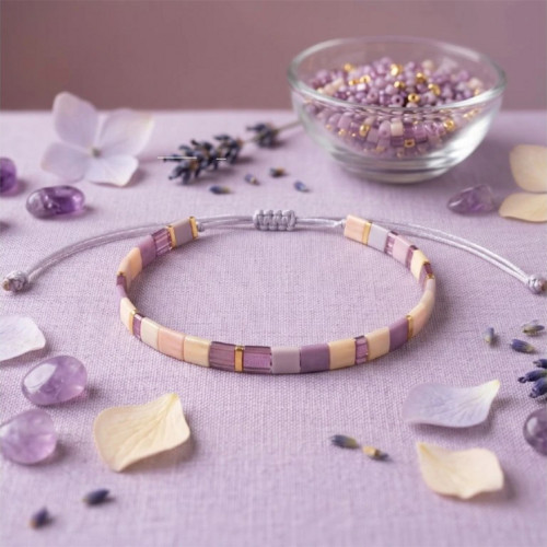 Moni náramek Miyuki Tila Lavender Dream