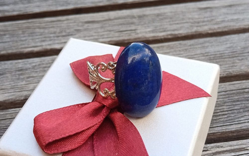 Prsten s lapis lazuli 25mm na filigránovém kroužku