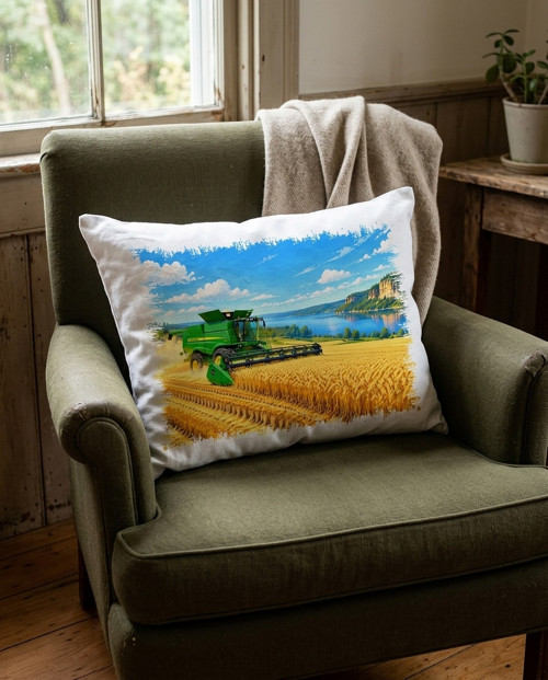 Moon River John Deere kombajn polštářek 30 x 40 cm