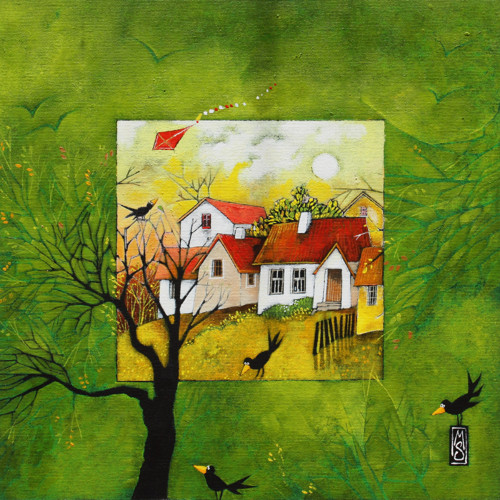 V podzimním kabátku ... 40x40cm