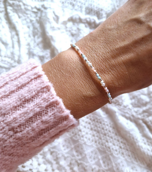 Larimar*perly*opál*náramek*minimalist