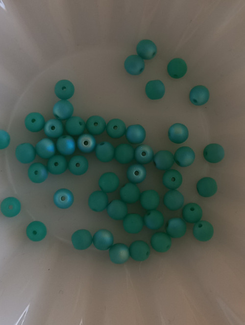 Mačkané korálky - Jade AB Matted, 4 mm