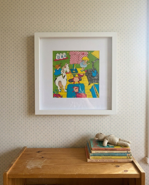 Velká vintage ilustrace Pipi v krásném rámu