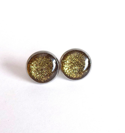 Zlatohnědé puzetky z oceli 14 mm