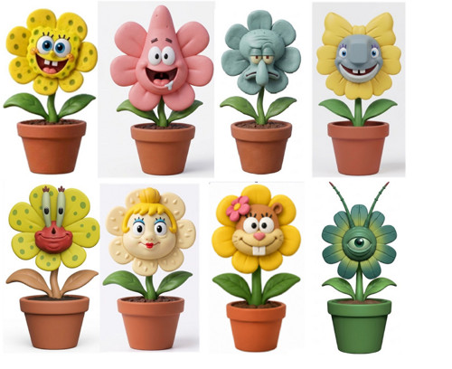 Sponge Bob kytka 3D