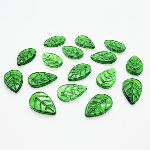 Lístky, 18x11mm, zel.tm., 9ks