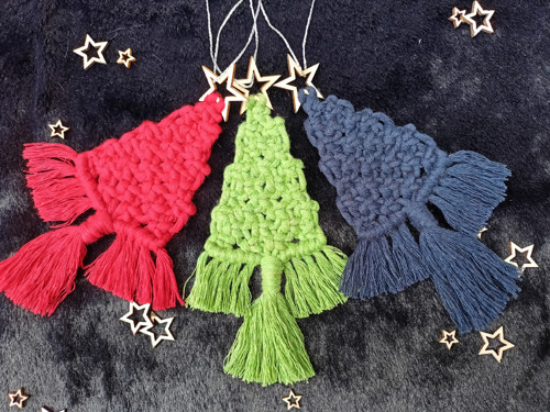 Sada 3 macramé stromečků v dárkové krabičce č.1