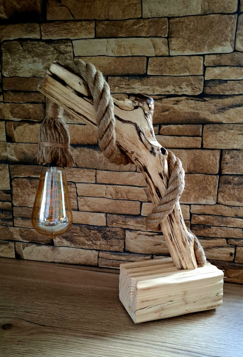 Stolová lampa, Rustikálna, Vintage stolová lampa,
