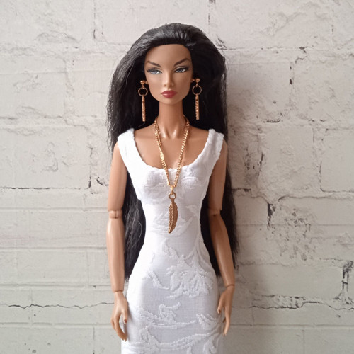Šperky pro Barbie - řetízkový náhrdelník, náušnice