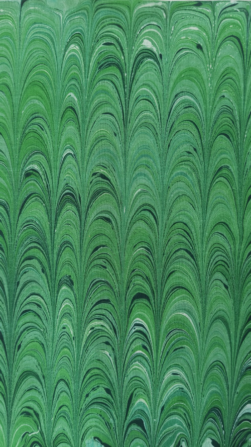 EBRU na plátně - Loubí zelená
