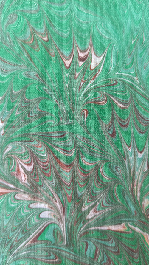 EBRU na plátně - Trny v zelené — foto 1