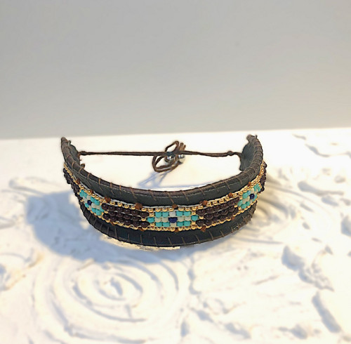 Dámský - Boho polished ručně tkaný náramek