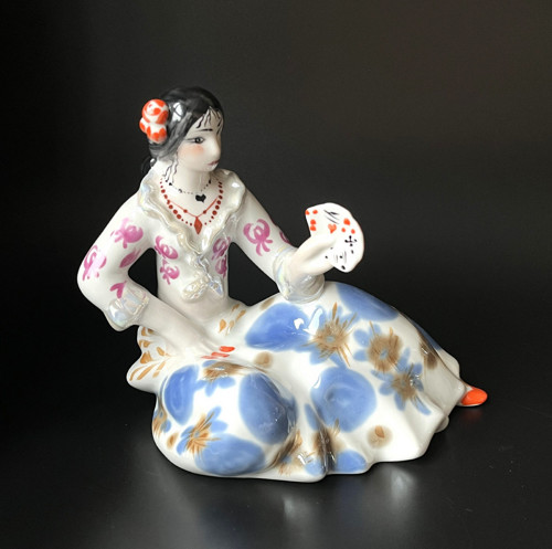 Porcelánová soška Kartářka 15.5 cm, Polonne USSR