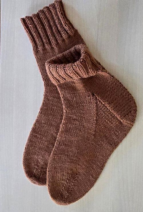 Ručně pletené vlněné ponožky – Hnědé, vel.42-44