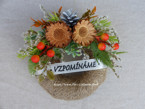 Dušičkový věneček jutový menší pr. 15 cm