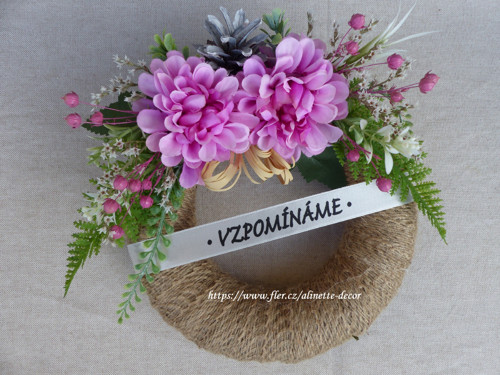 Dušičkový věneček jutový větší pr.20cm