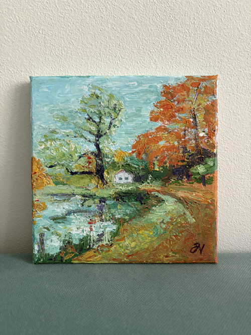 Podzimní krajina - originální malba