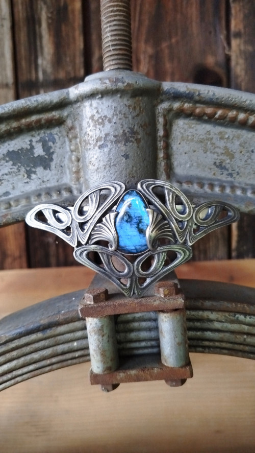 Vlasová spona Labradorit ART NOUVEAU