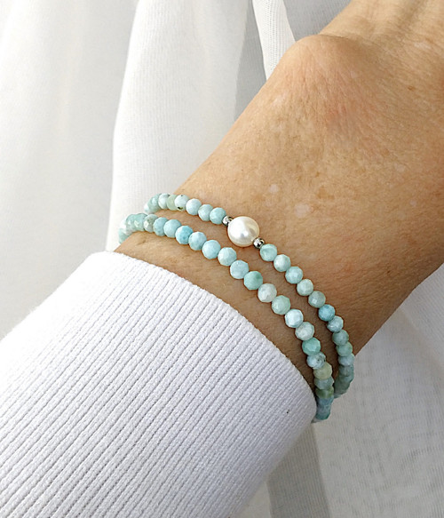 Minerální náramek / larimar - Dominik. rep./ 0,32